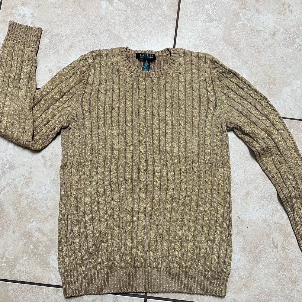 Ralph Lauren gold crew neck sweater M